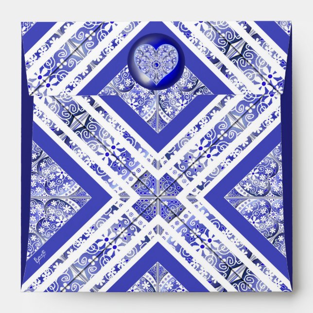 Ceramic Lace Blue of Greece Envelope (Back (Top Flap))