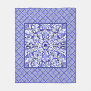 Ceramic Lace Blue of Greece Fleece Blanket