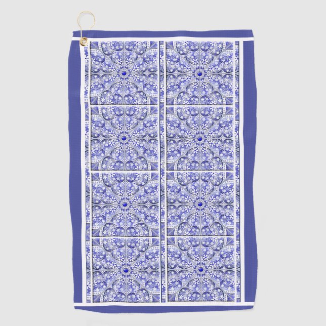 Ceramic Lace Blue of Greece Golf Towel (Front)