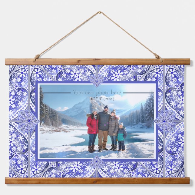 Ceramic lace Blue of Greece Hanging Tapestry (Front)