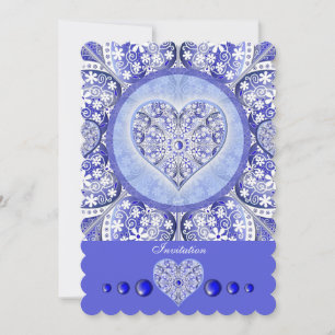 Ceramic Lace Blue of Greece Invitation