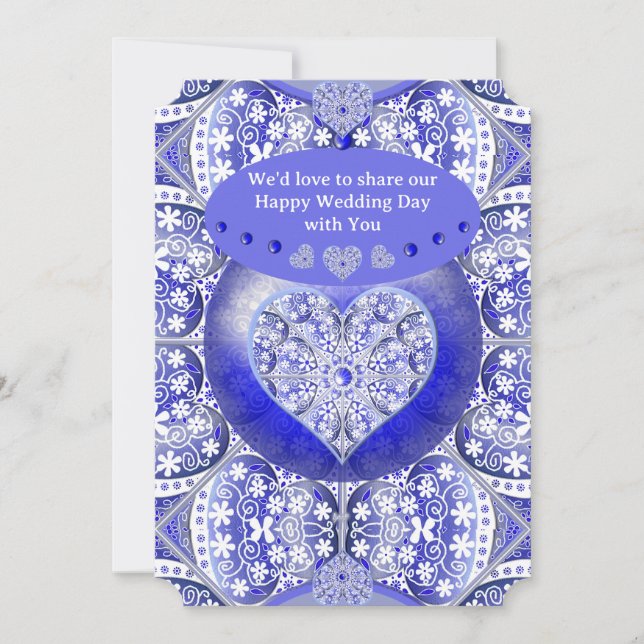 Ceramic Lace Blue of Greece Invitation (Front)