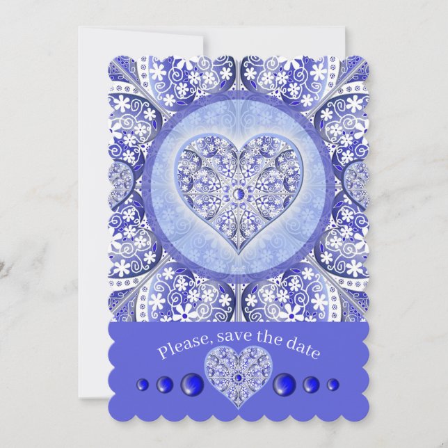 Ceramic Lace Blue of Greece Invitation (Front)