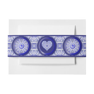 Ceramic Lace Blue of Greece Invitation Belly Band