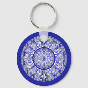 Ceramic Lace Blue of Greece Key Ring