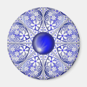 ceramic lace Blue of Greece Magnet