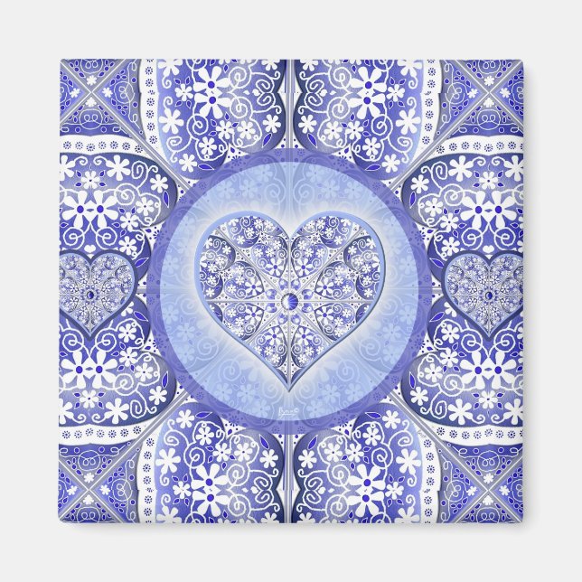 ceramic lace Blue of Greece Magnet (Front)