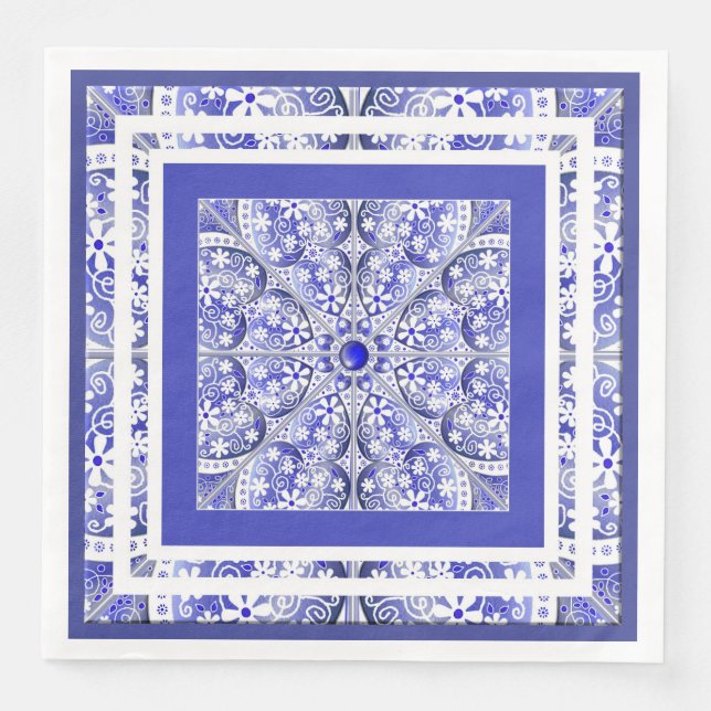 Ceramic Lace Blue of Greece Napkin (Front)