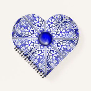 Ceramic Lace Blue of Greece Notebook