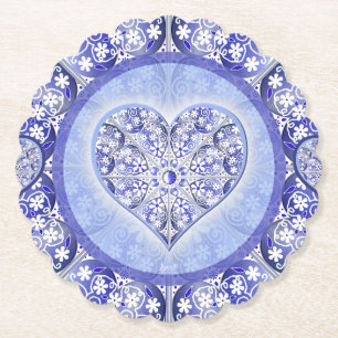 Ceramic Lace Blue of Greece Paper Coaster