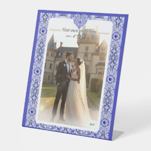 Ceramic lace Blue of greece Pedestal Sign