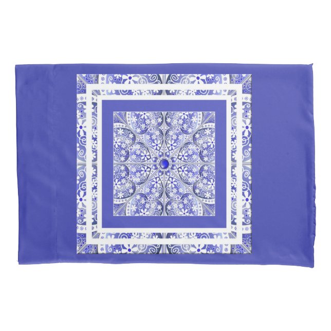 Ceramic lace Blue of Greece Pillowcase (Front)