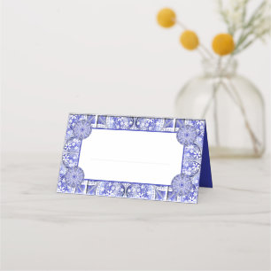 Ceramic Lace Blue of Greece Place Card