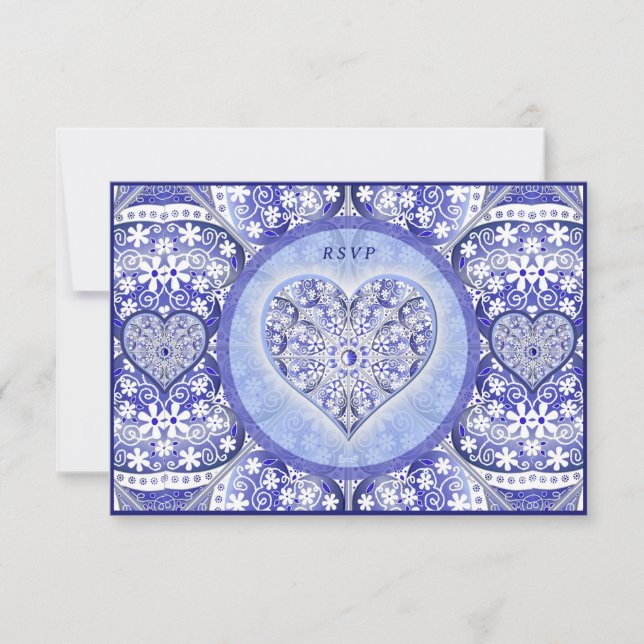 Ceramic Lace Blue of Greece RSVP Card (Front)