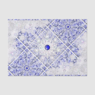 Ceramic lace blue of greece & snowflake tissue paper