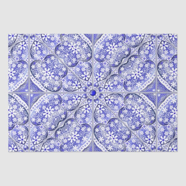 Ceramic lace Blue of Greece Tissue Paper (Front)