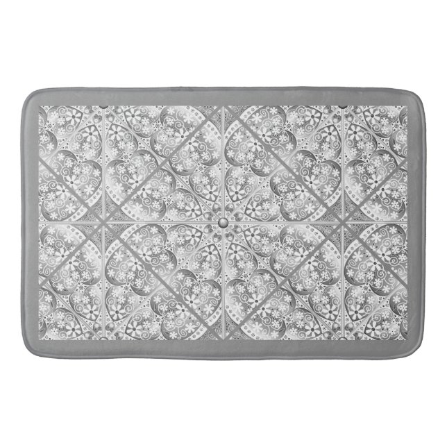 Ceramic Lace grey Bath Mat (Front)