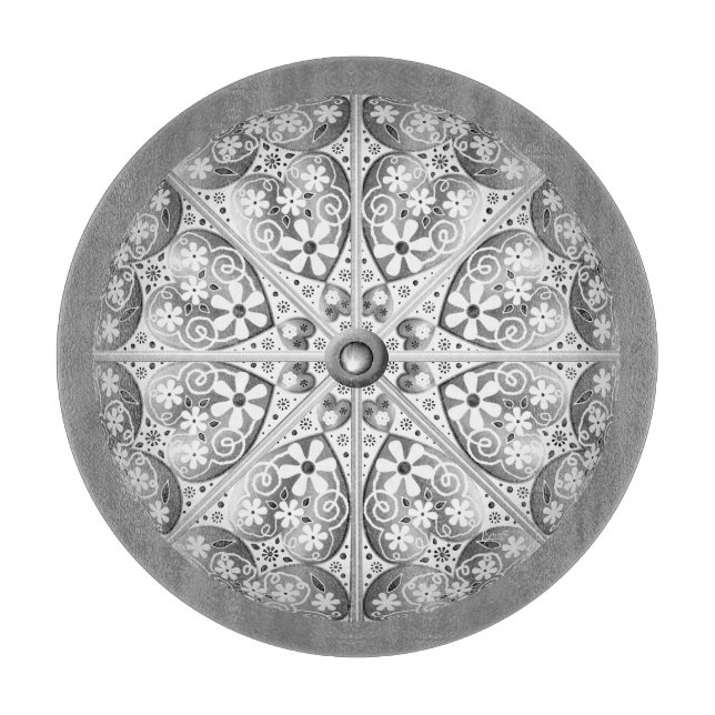 Ceramic Lace Grey Cutting Board (Front)