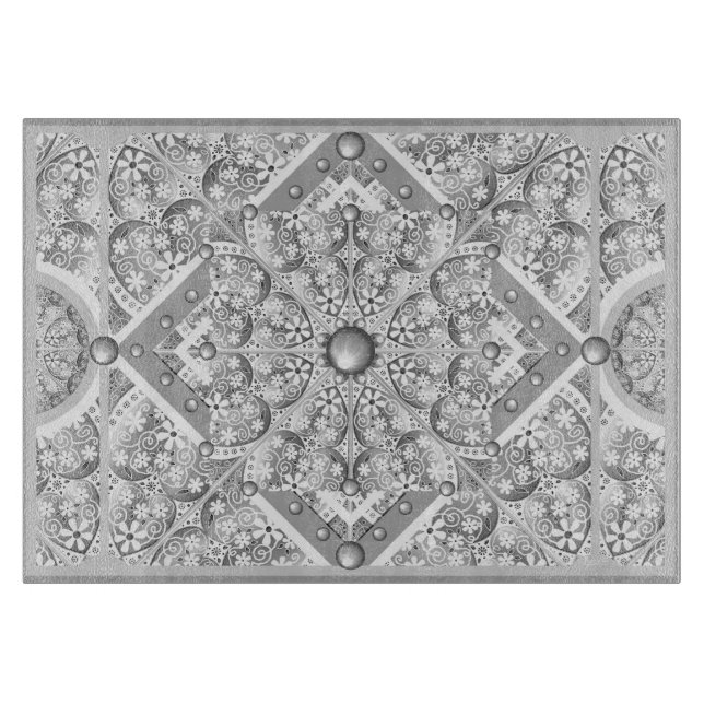 Ceramic Lace Grey Cutting Board (Front)
