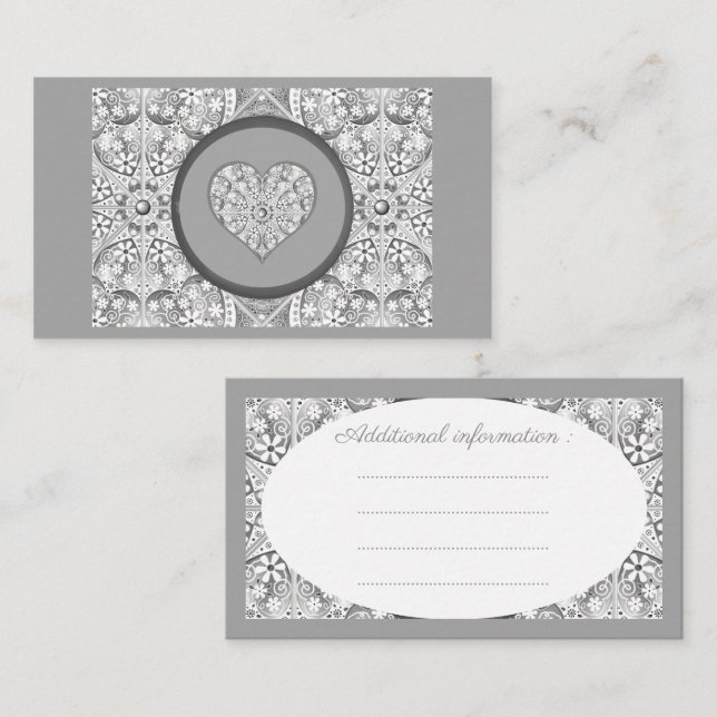 Ceramic lace Grey Enclosure Card (Front/Back)