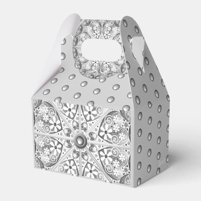 Ceramic Lace grey Favour Box (Front Side)