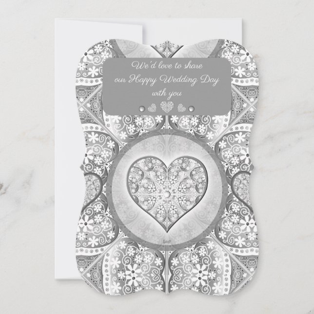 Ceramic Lace grey Invitation (Front)