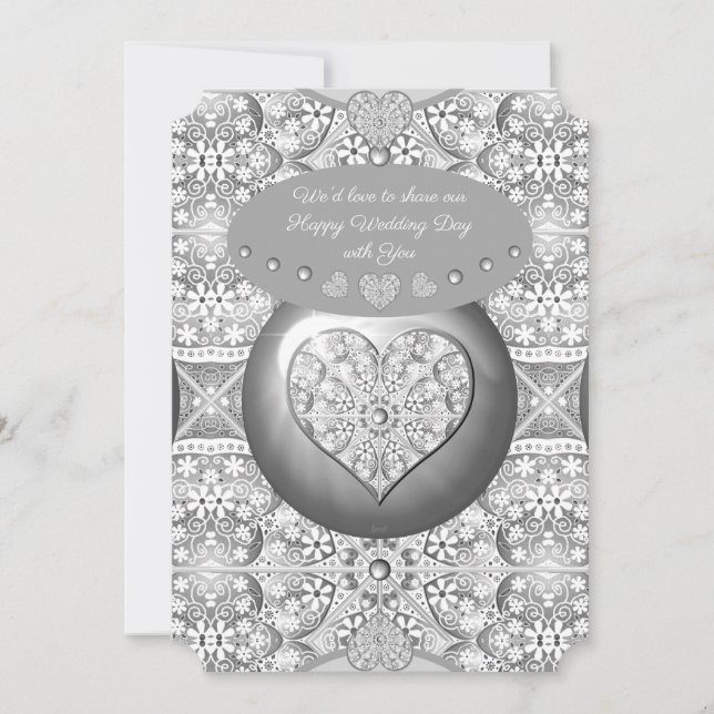 Ceramic Lace grey Invitation (Front)