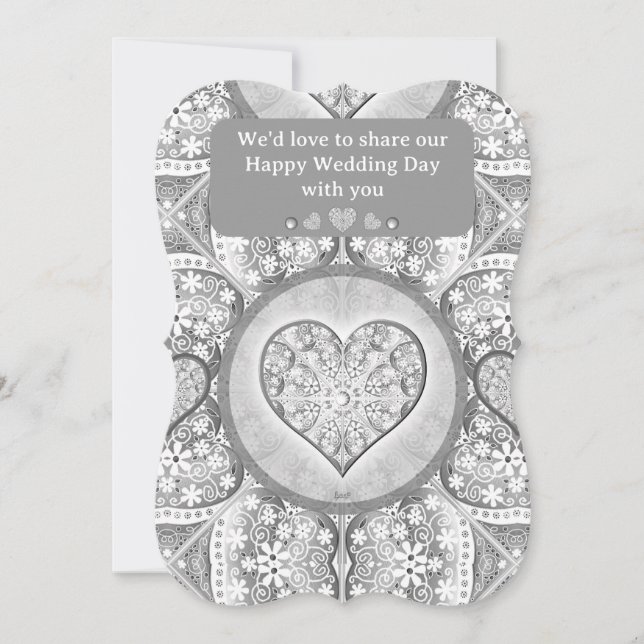 Ceramic Lace grey Invitation (Front)