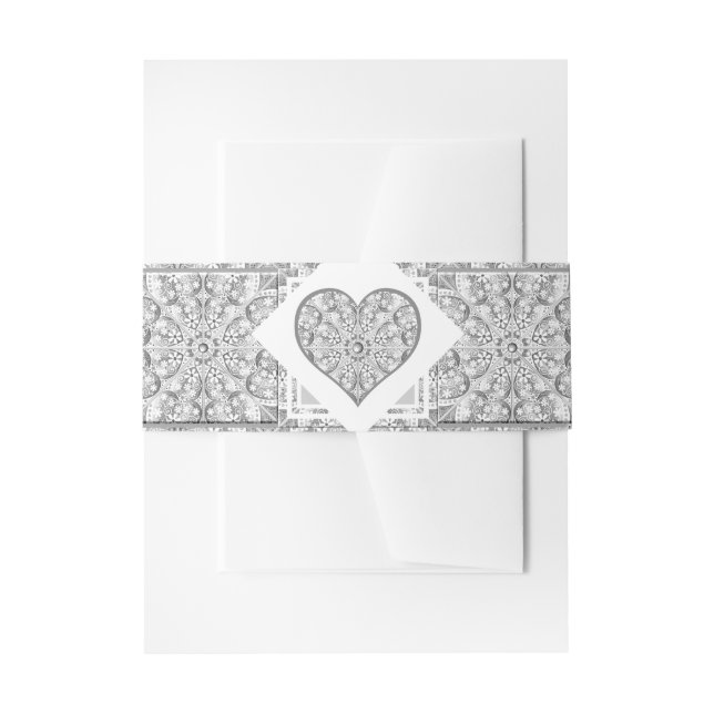 Ceramic Lace grey Invitation Belly Band (Front Example)