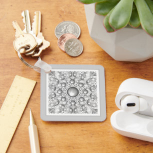 Ceramic lace Grey Key Ring