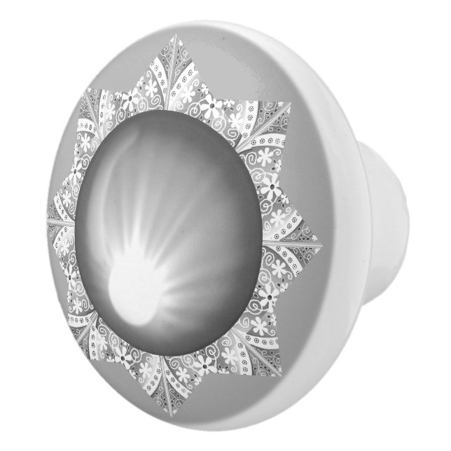 Ceramic lace grey knob (Right)