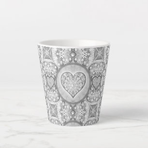 Ceramic lace Grey Latte Mug