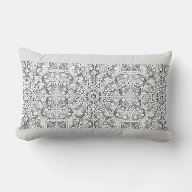 Ceramic lace Grey Lumbar Cushion (Front)