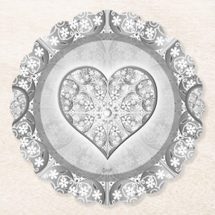 Ceramic Lace grey Paper Coaster