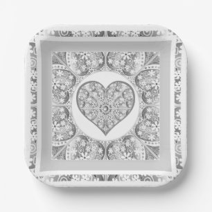 Ceramic Lace grey Paper Plate