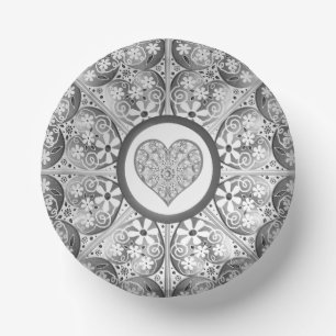 Ceramic Lace grey Paper Plate