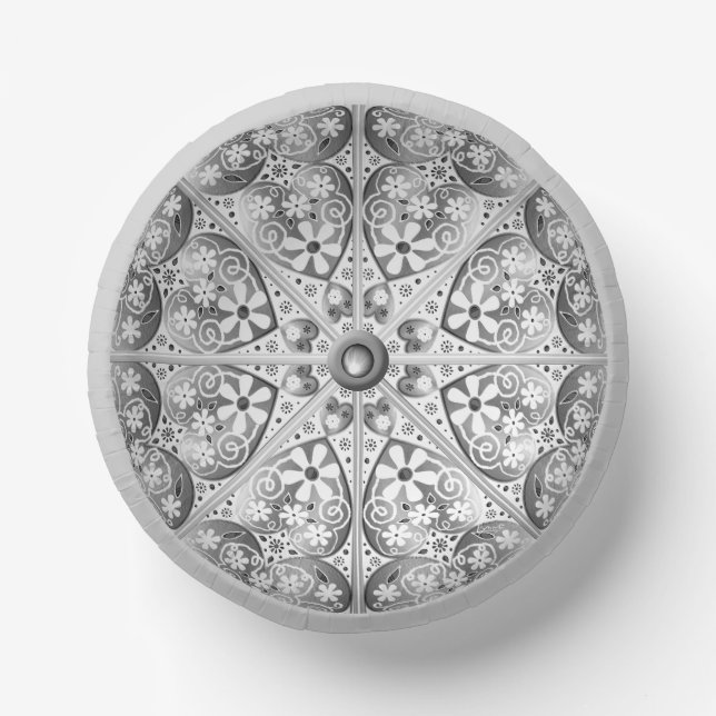 Ceramic lace Grey Paper Plate (Front)