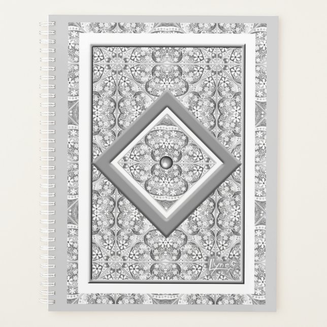 Ceramic Lace Grey Planner (Front)