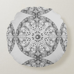 Ceramic lace Grey Round Cushion