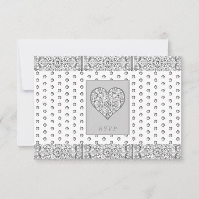 Ceramic Lace grey RSVP Card (Front)