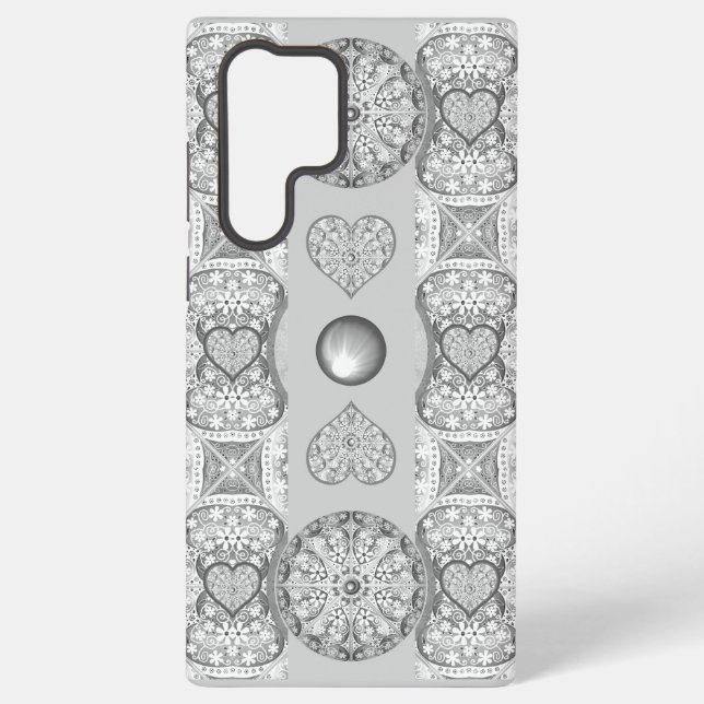 Ceramic lace Grey Samsung Galaxy S22 Ultra Case (Back)