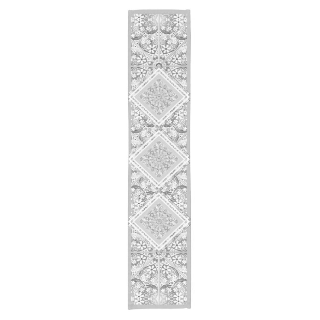 Ceramic Lace grey Short Table Runner (Front)
