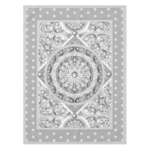 Ceramic lace grey & snowflake tablecloth