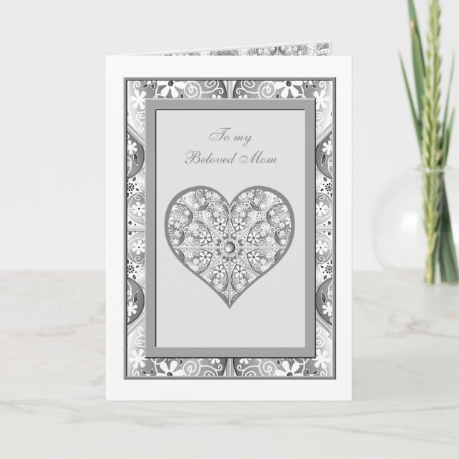 Ceramic Lace grey Thank You Card (Front)