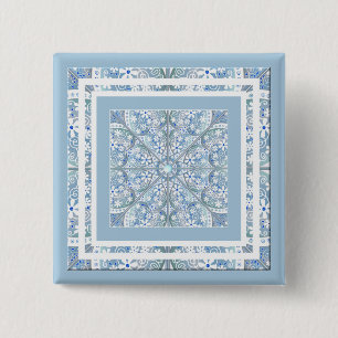 Ceramic lace Light blue 15 Cm Square Badge