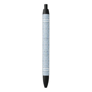 Ceramic lace Light blue Black Ink Pen