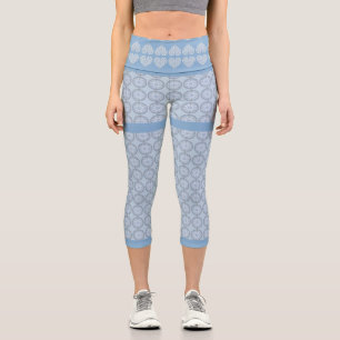 Ceramic Lace light blue Capri Leggings