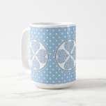 Ceramic Lace Light Blue Coffee Mug<br><div class="desc">Lace print added to a ceramic effect for this fine pattern with some inlays of pearls or cabochons (drawn). A finely crafted, classy original style. Here in light blue, which gives a romantic pastel style, this pattern also exists in light grey, black and blue of Greece in other of my...</div>