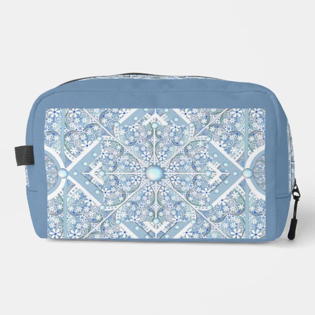 Ceramic Lace Light Blue Dopp Kit (Front)