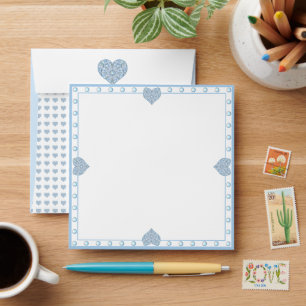 Ceramic Lace Light Blue Envelope